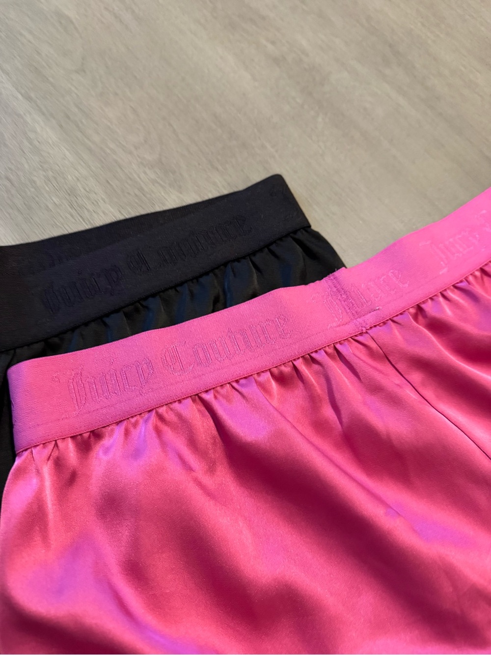 Juicy Couture Hot Pink & Black Velour Athletic Shorts - Picture 2 of 5